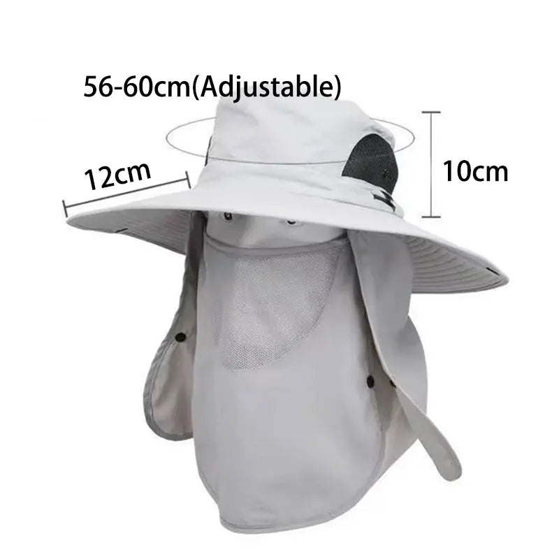 Chapeau randonnée homme avec couvre visage