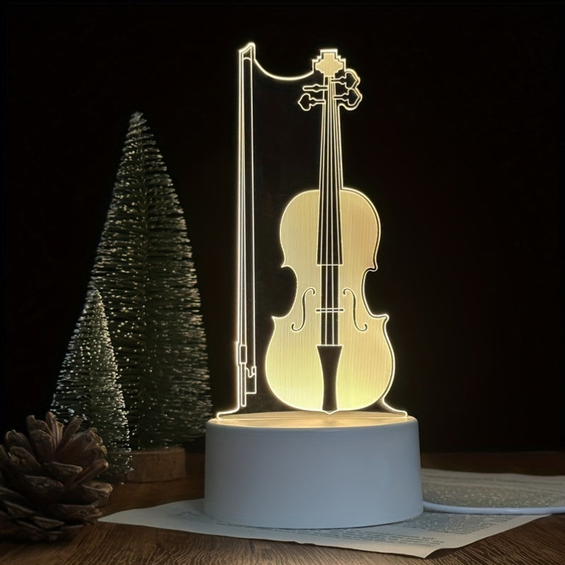 Lampe Sphérique Élégante en Acrylique | Effet 3D de Violoncelle Unique