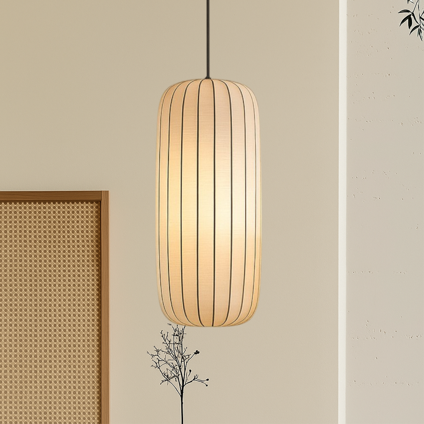 Lampe Suspendue en Soie | Élégance Contemporaine et Réglable