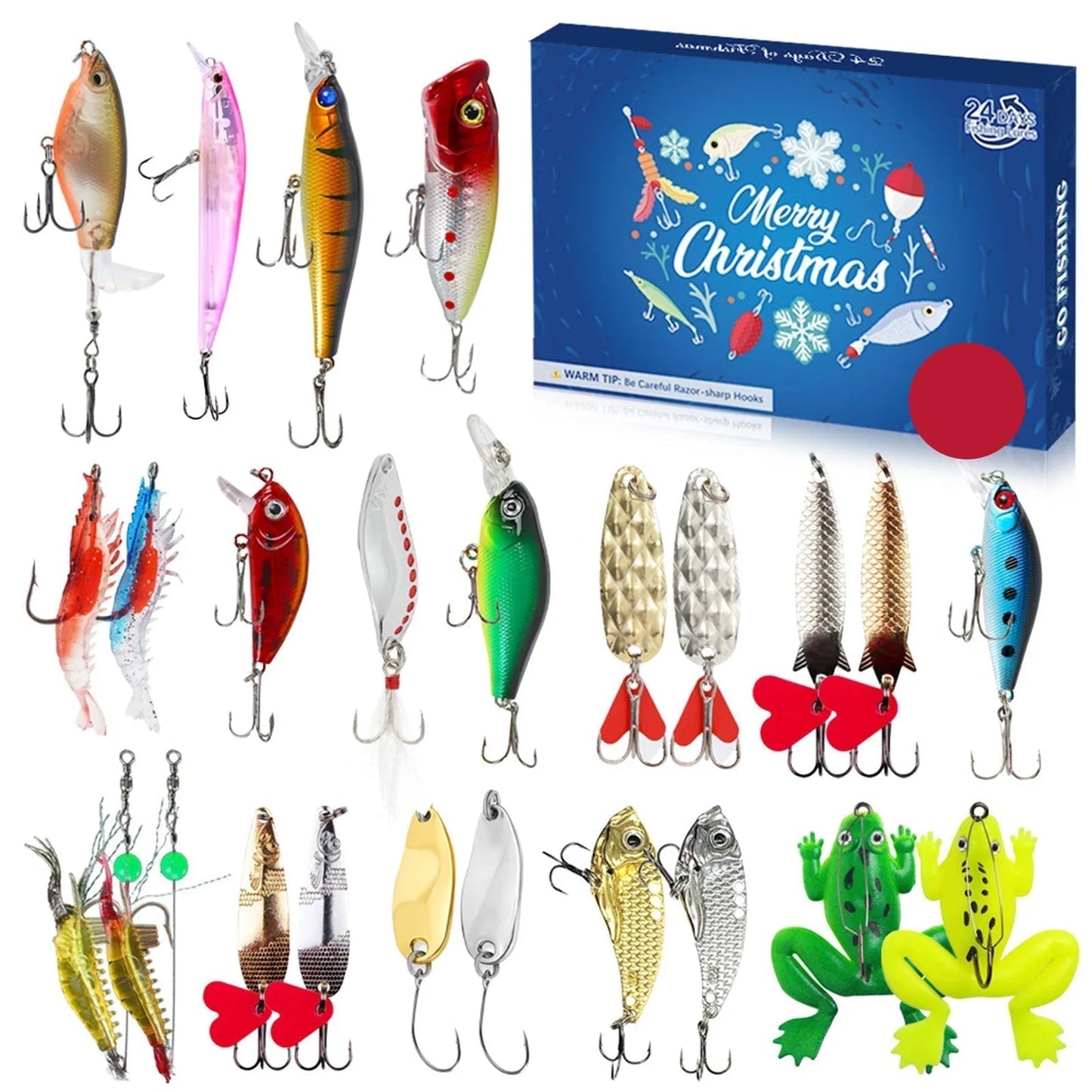 Calendrier de l'Avent de Pêche | Compact et Étanche avec 24 Accessoires