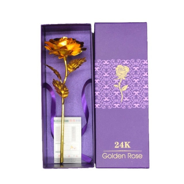 Rose Plaquée Or 24K | Souvenir d'Amour Éternel et Élégant