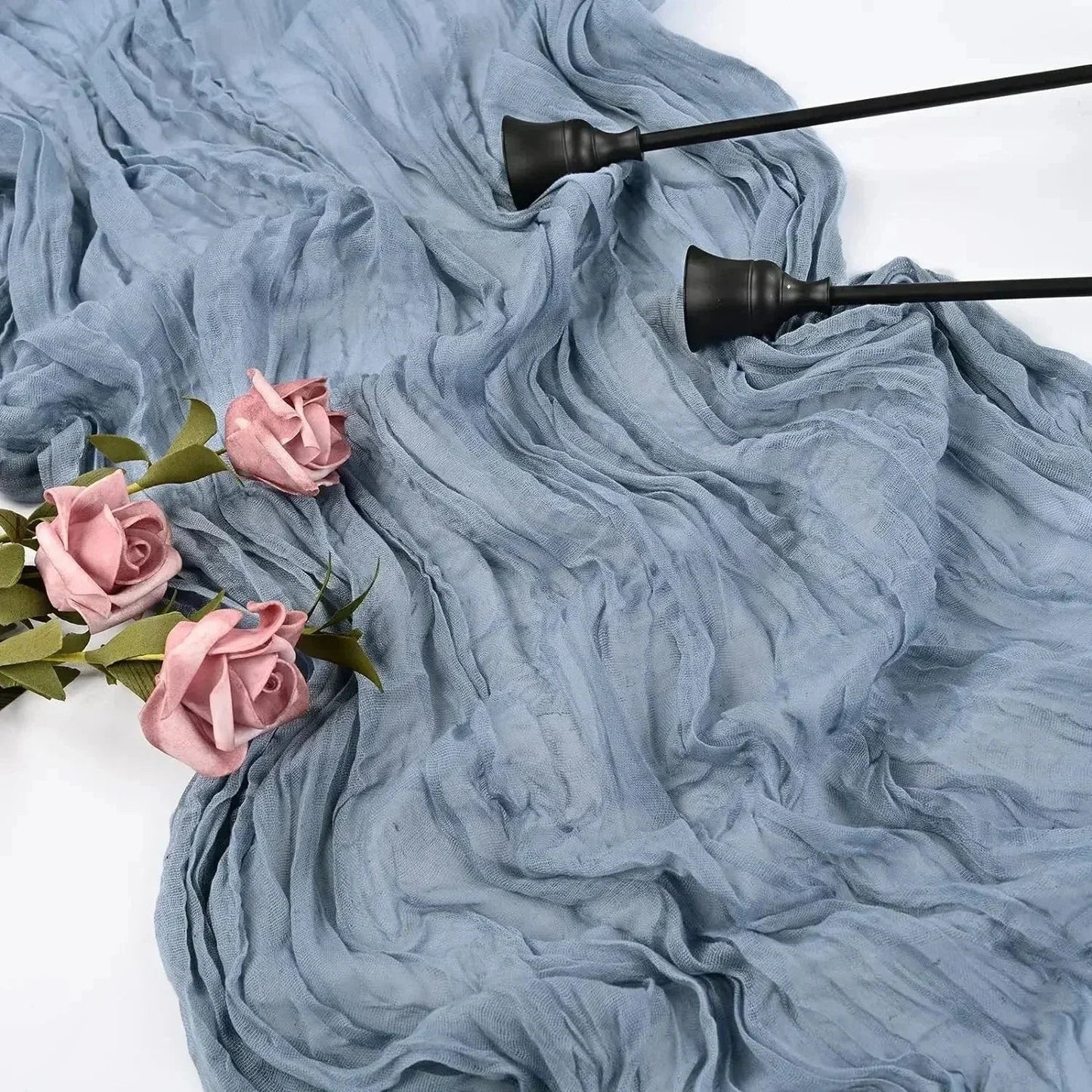 Chemins de Table en Gaze de Coton | Ensemble Élégant de 10 Pièces Plissées