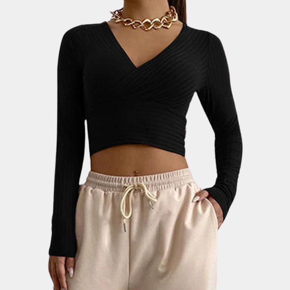 Top Court Femme Décolleté en V | Chic et Confortable pour l'Été