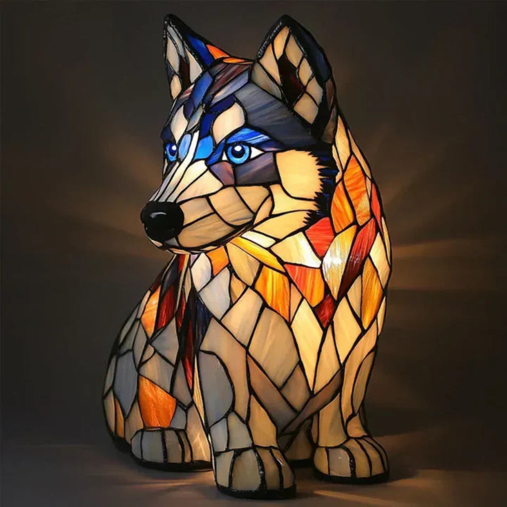 Lampe de Chien en Verre Tiffany | Éclairage Ambiant et Design Unique