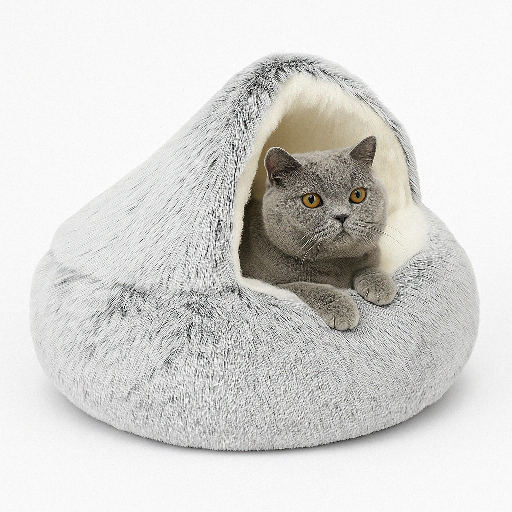Lit pour Chat Anti-anxiété | Confort et Chaleur avec Capuche