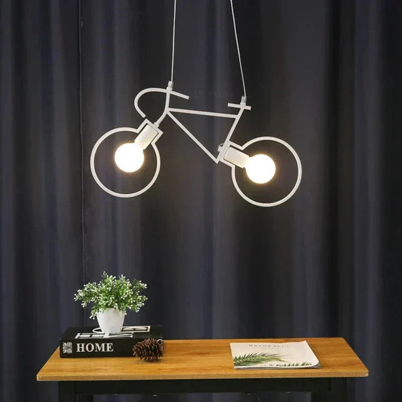 Suspension LED Inspirée du Vélo | Éclairage Économe en Énergie et Élégant