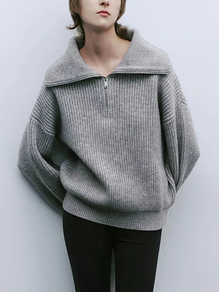 Pull Zippé en Cachemire pour Femmes | Confort Élégant et Polyvalent