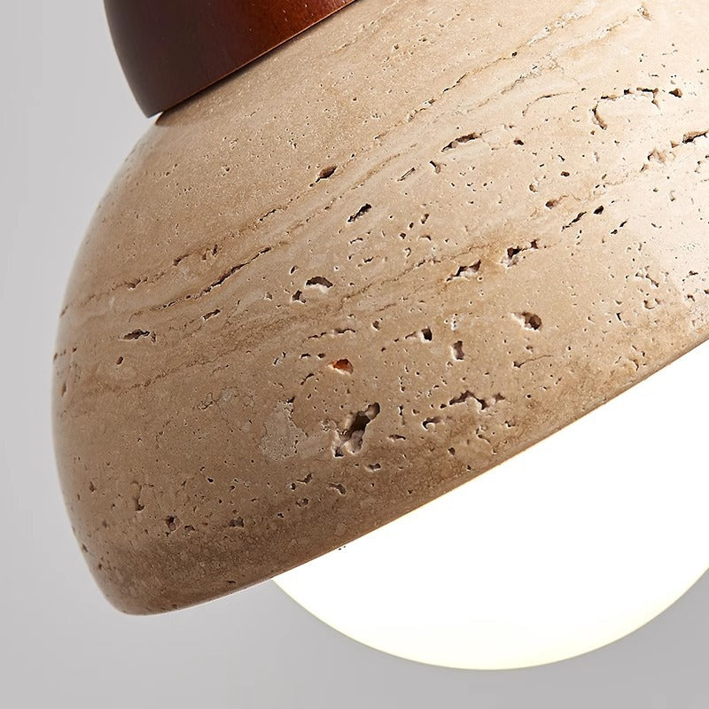 Lampe Pendante en Pierre | Design Sculptural et Éclairage Doux