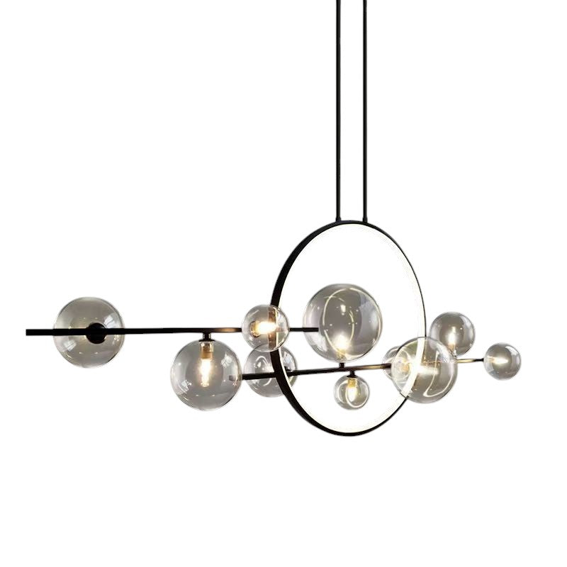 Lustre en Verre Moderne pour Cuisine | Éclairage Élégant et Accueillant