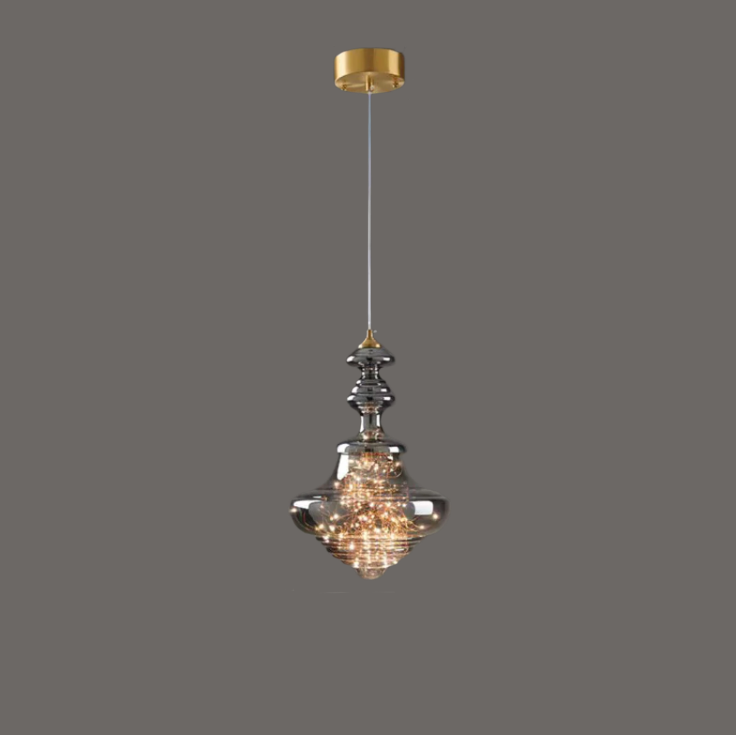 Lampe Suspendue Grise Design Élégant | Éclairage Ambiance et Matériaux Luxueux