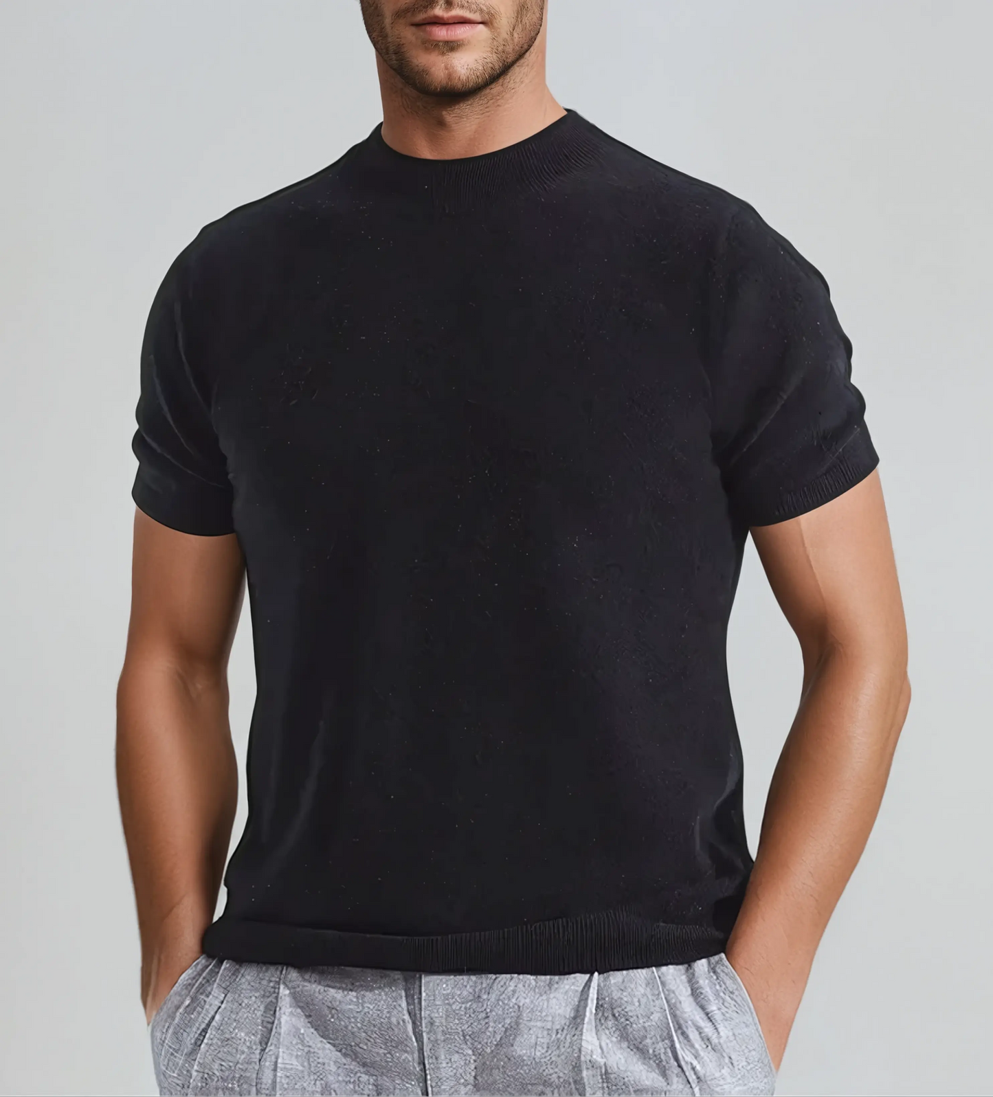 T-Shirt en Cashwool Noir pour Homme | Confort Luxe et Style Polyvalent
