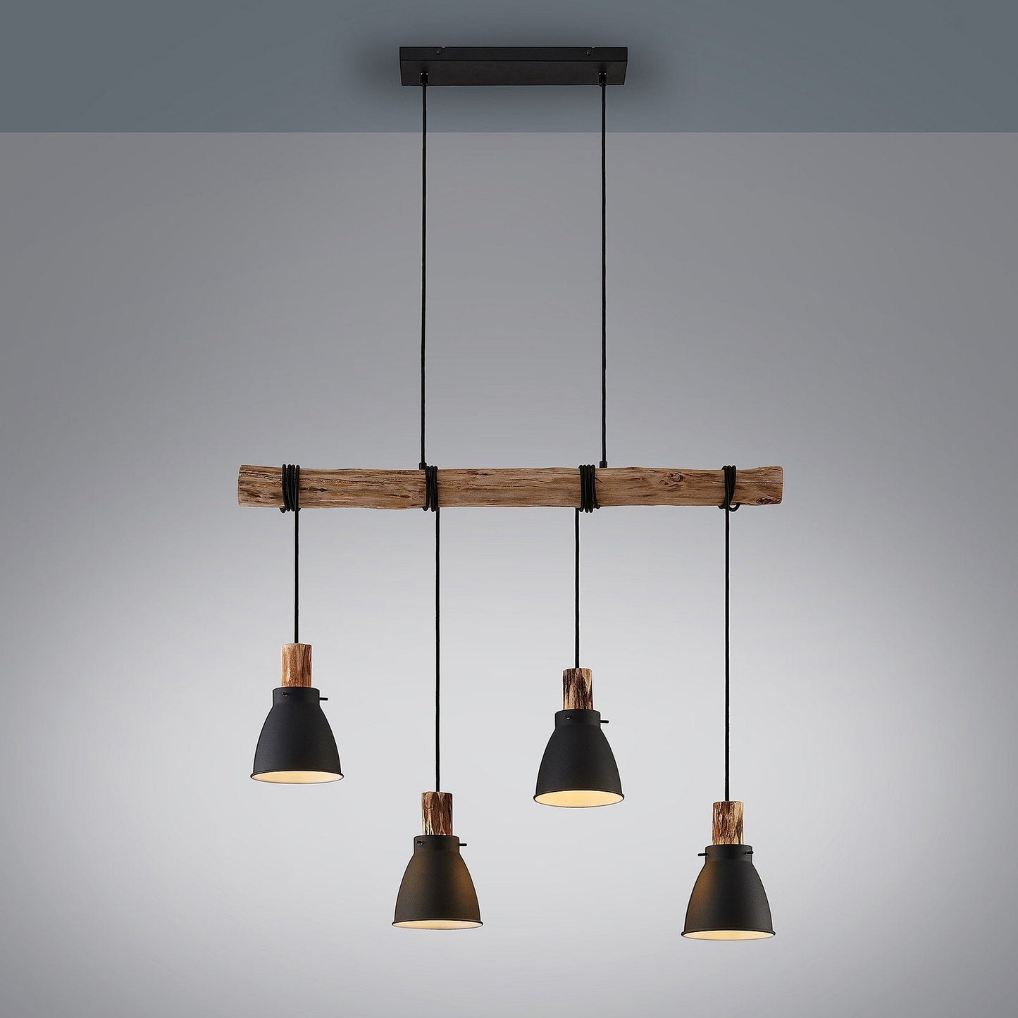 Lampe Suspendue Rustique en Bois | Éclairage Chaleureux pour Cuisine Moderne