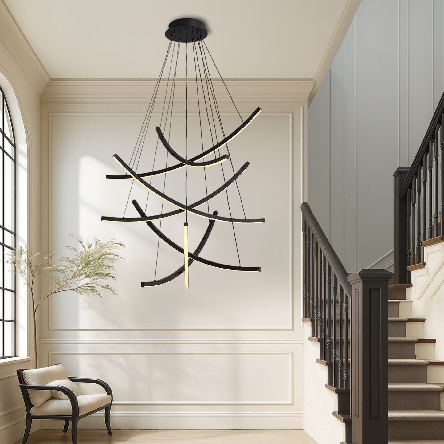 Lustre d'Escalier Scandinave | Design Minimaliste et Éclairant