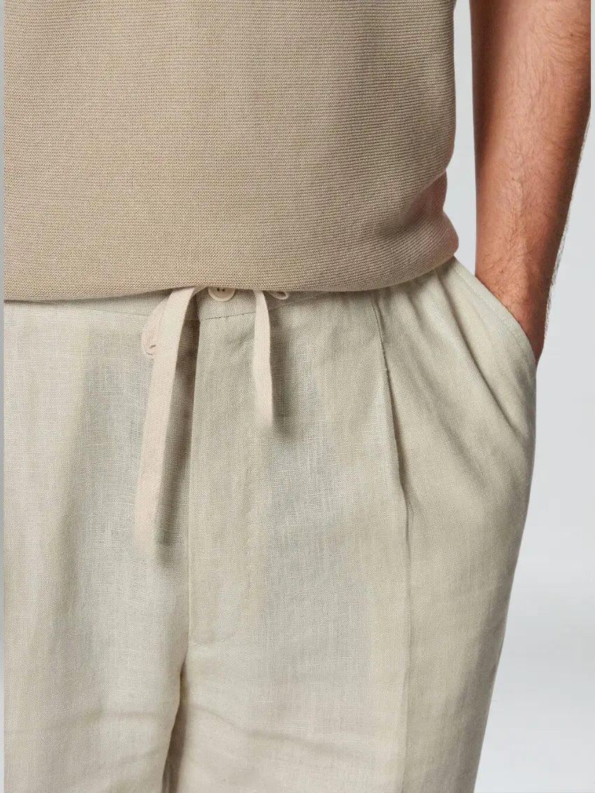 Pantalons en Lin Beige pour Hommes | Confort Léger et Polyvalent