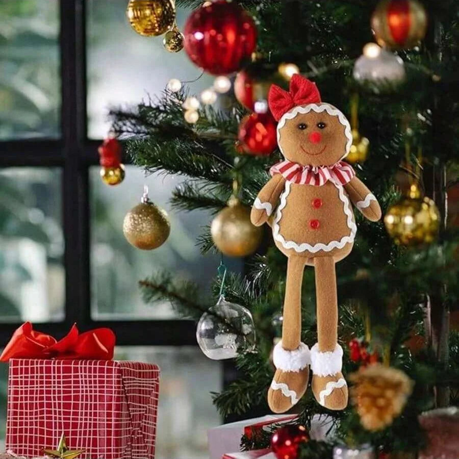 Décoration de Noël en Peluche | Bonhomme en Pain d'Épices Mignon et Festif