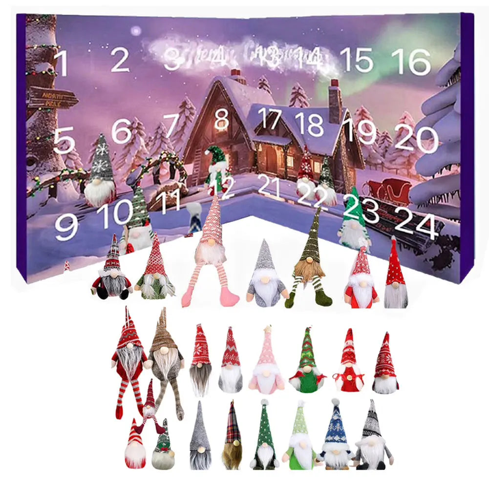 Calendrier de l'Avent en Peluche | 24 Gnomes Uniques pour Noël