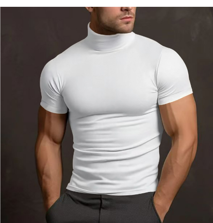 Col Roulé Moderne à Manches Courtes | Élégance et Confort pour Toutes Occasions