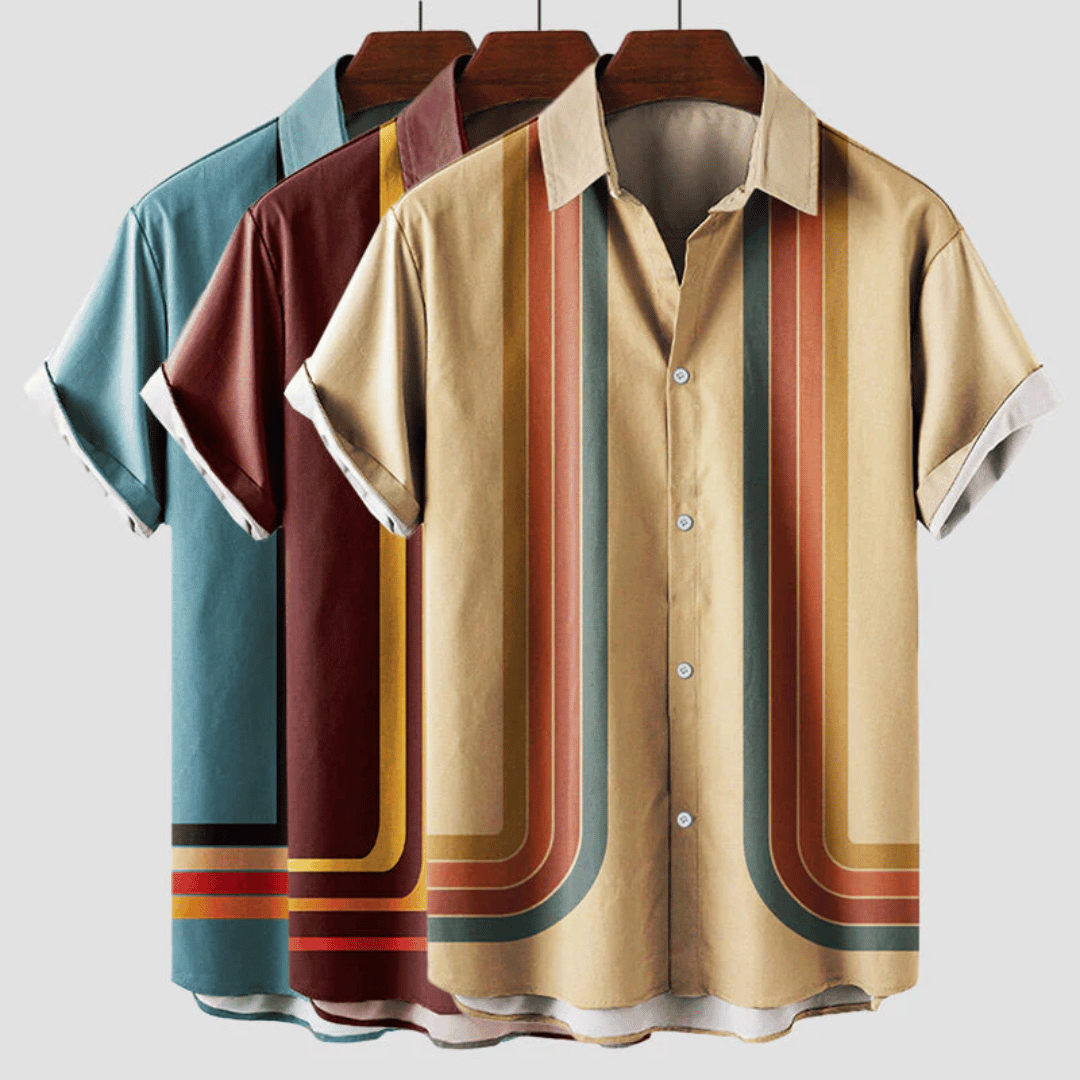 Chemise Rétro Chic à Rayures | Confort et Style pour Été