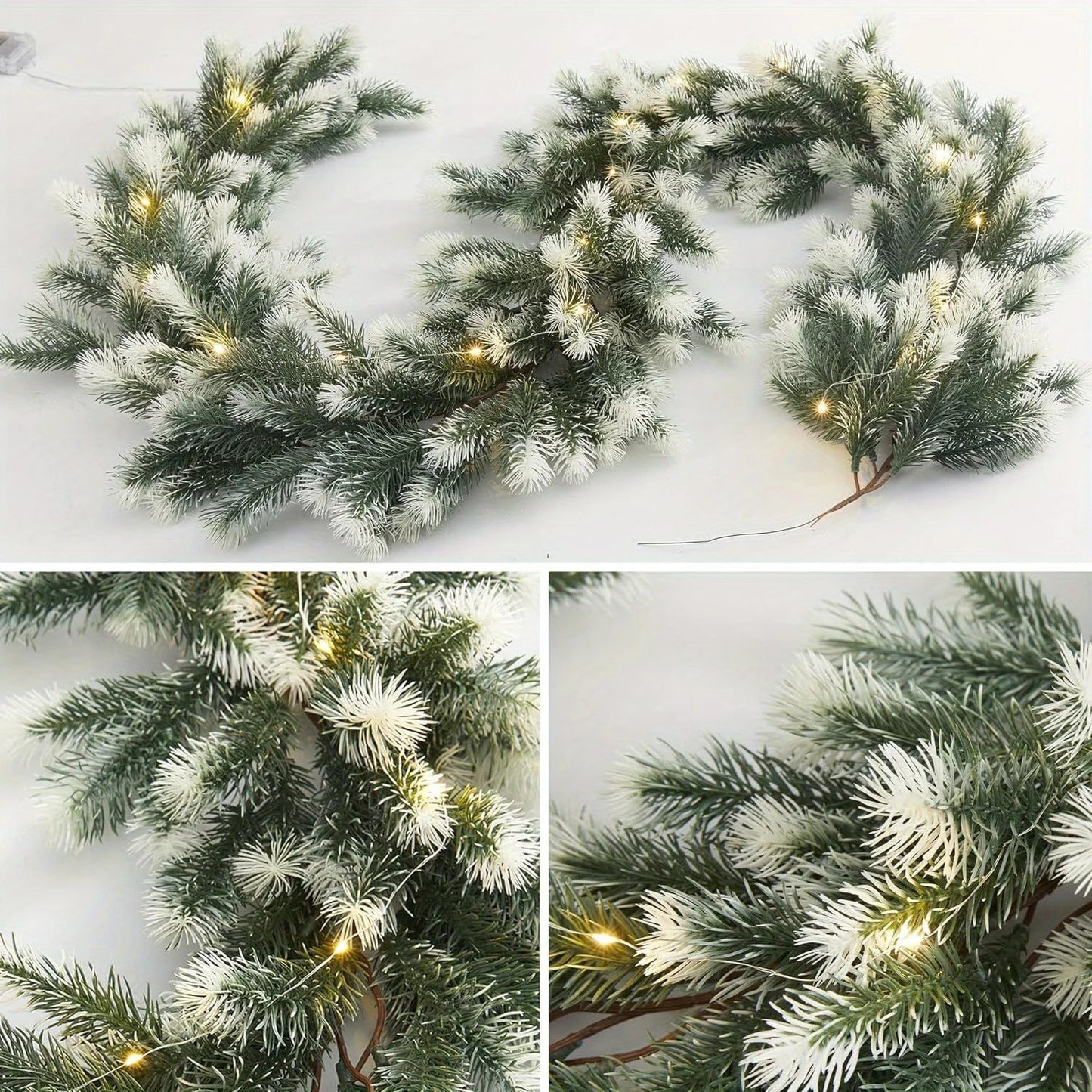 Guirlande de Noël avec Éclairage LED | Décoration Festive en Pin Artificiel