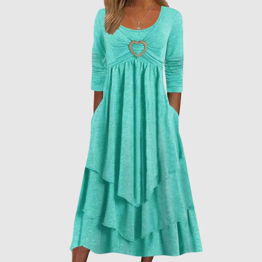 Robe Longue Femme Élégante | Silhouette en A avec Poches Pratiques