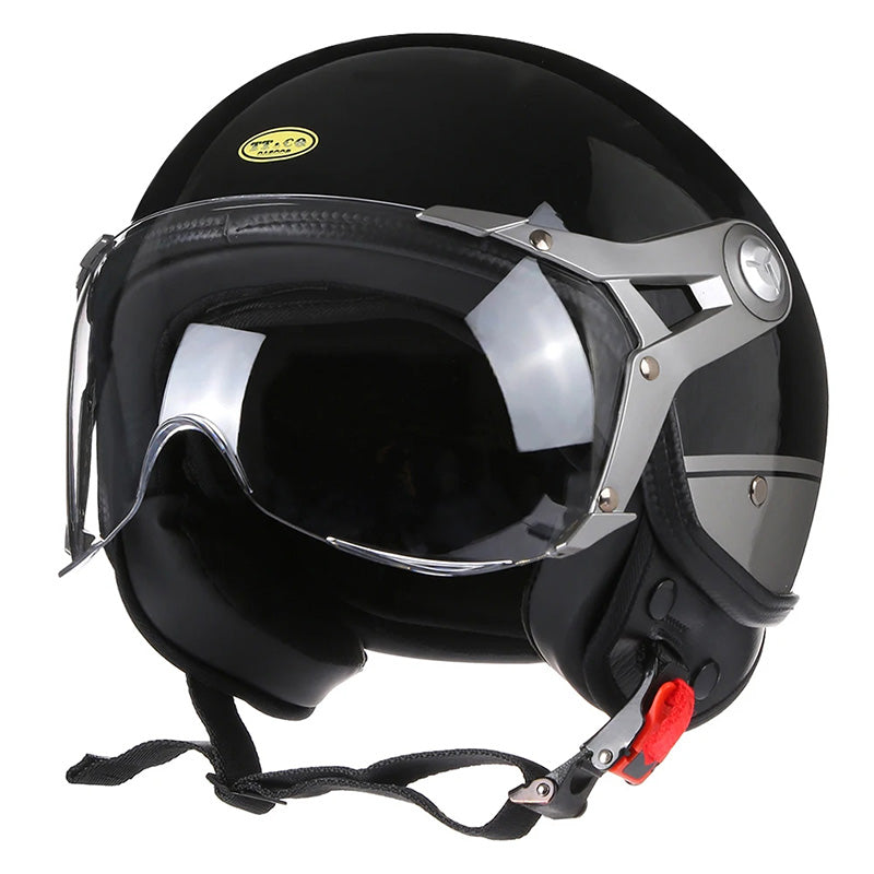 Casque de Moto Vintage Léger | Confort et Sécurité Optimale