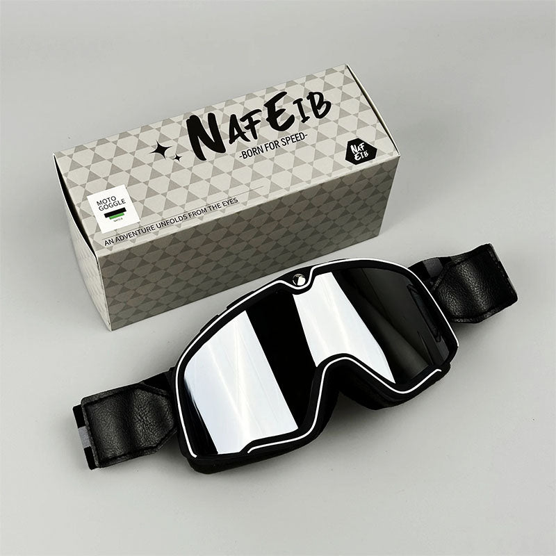 Lunettes de Moto Rétro pour Hommes | Protection UV et Lentille HD Durable