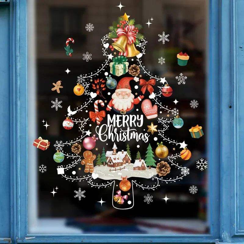 Autocollants de Noël pour Fenêtres | Décoration Festive et Réutilisable