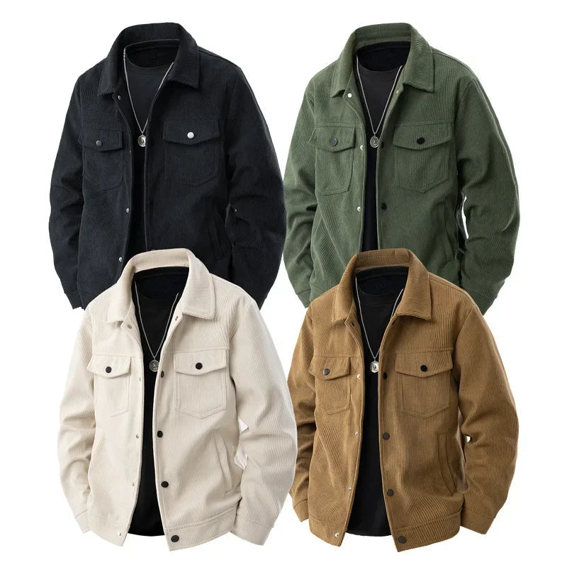 Veste d'Automne pour Hommes | Style Classique en Velours Côtelé