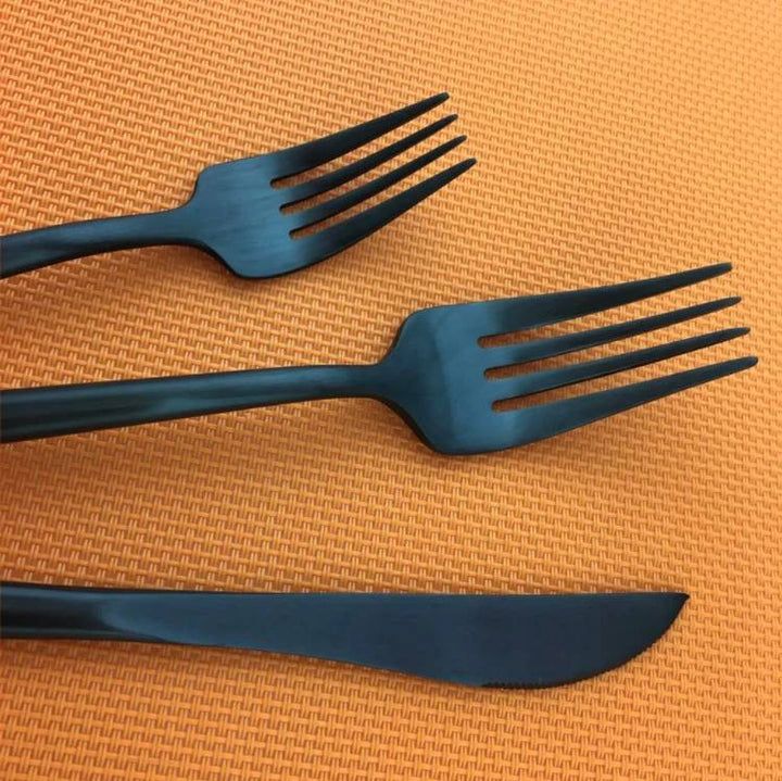 Couverts en Acier Inoxydable Noir | Ensemble Élégant pour Dîner Sophistiqué