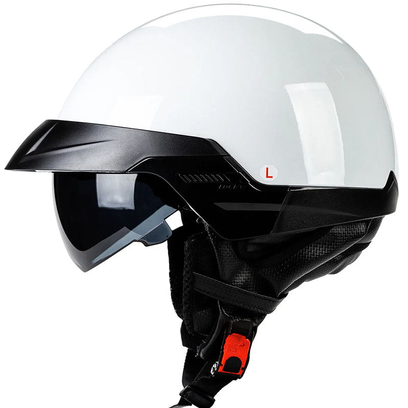 Casque de Moto Ouvert Approuvé DOT | Léger et Confortable pour Longues Balades
