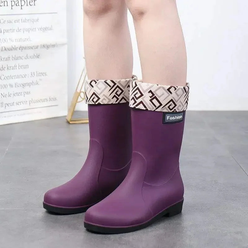 Bottes de Pluie Mi-Mollet pour Femmes | Imperméables et Antidérapantes