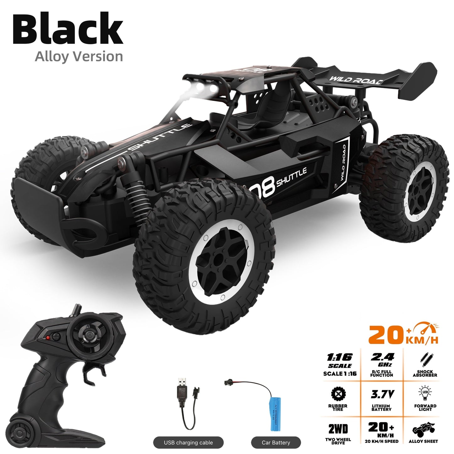 Voiture RC Tout-Terrain Haute Vitesse | Alliage Durable et Facile à Contrôler