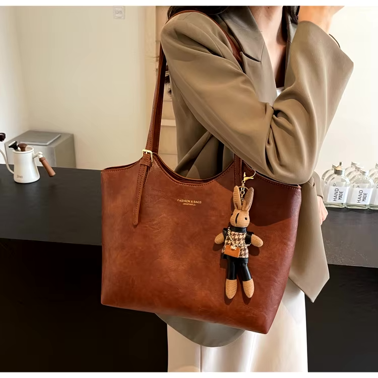 Sac fourre-tout en Cuir Vegan | Élégant et Spacieux pour Usage Quotidien