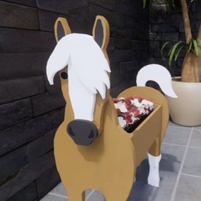 Pot de Fleurs Animal de Ferme | PVC Durable et Résistant aux Intempéries