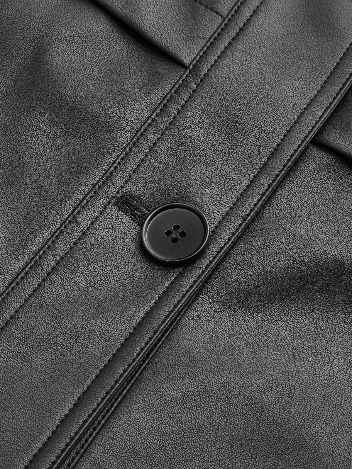 Veste en Cuir Synthétique pour Femme | Col Montant et Ceinture Pratique