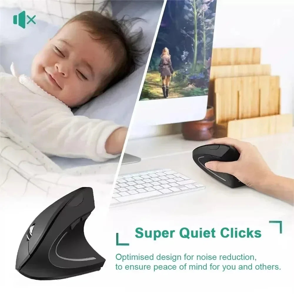 Souris Verticale Ergonomique Sans Fil | Confort et DPI Réglable
