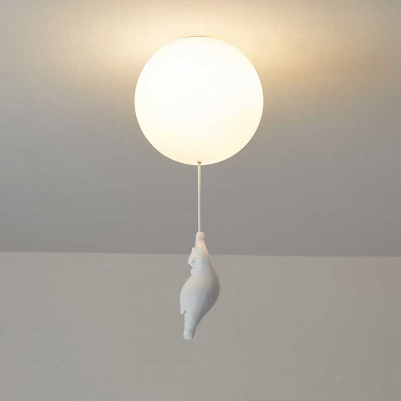 Lampe Suspendue Ours et Ballon | Éclairage Magique pour Chambre d'Enfant