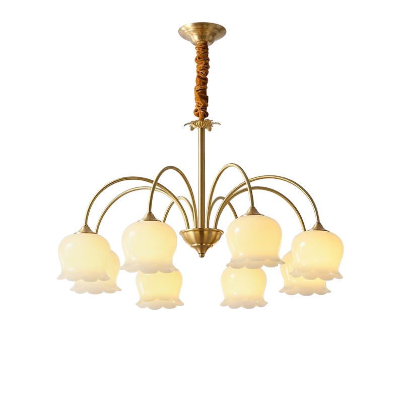 Lustre en Cuivre Français Élégant | Ambiance Cozy pour Salle à Manger