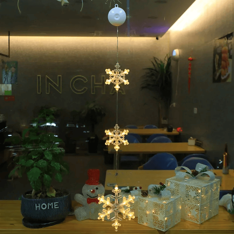Lampe LED Flocon de Neige | Décoration Scintillante pour Noël
