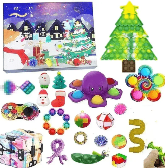 Calendrier de l'Avent en Jouets Sensoriels | 24 Surprises Festives et Apaisantes