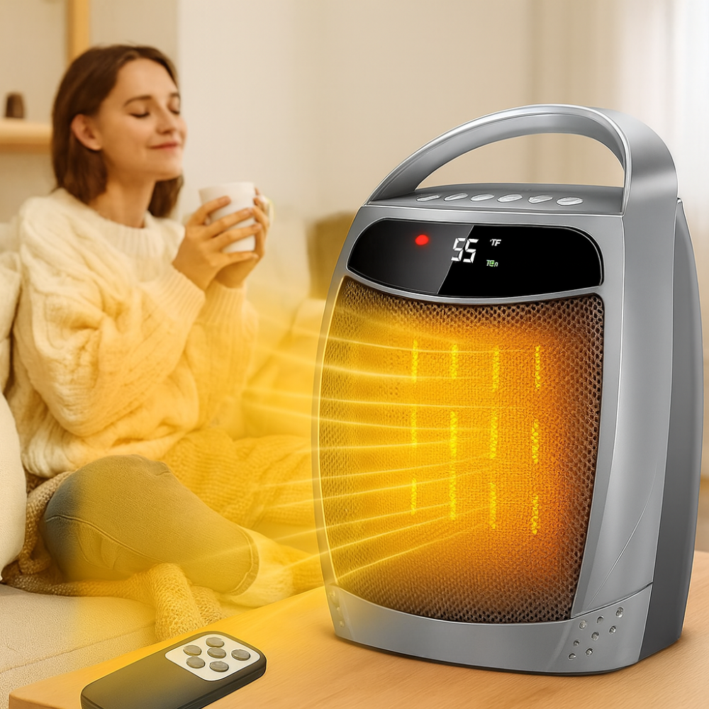 Radiateur Électrique Portable Céramique | Chauffage Rapide et Silencieux avec Télécommande