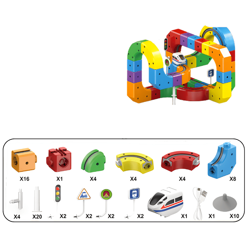 Kit de Construction Ferroviaire 3D | Apprentissage STEM Amusant et Créatif