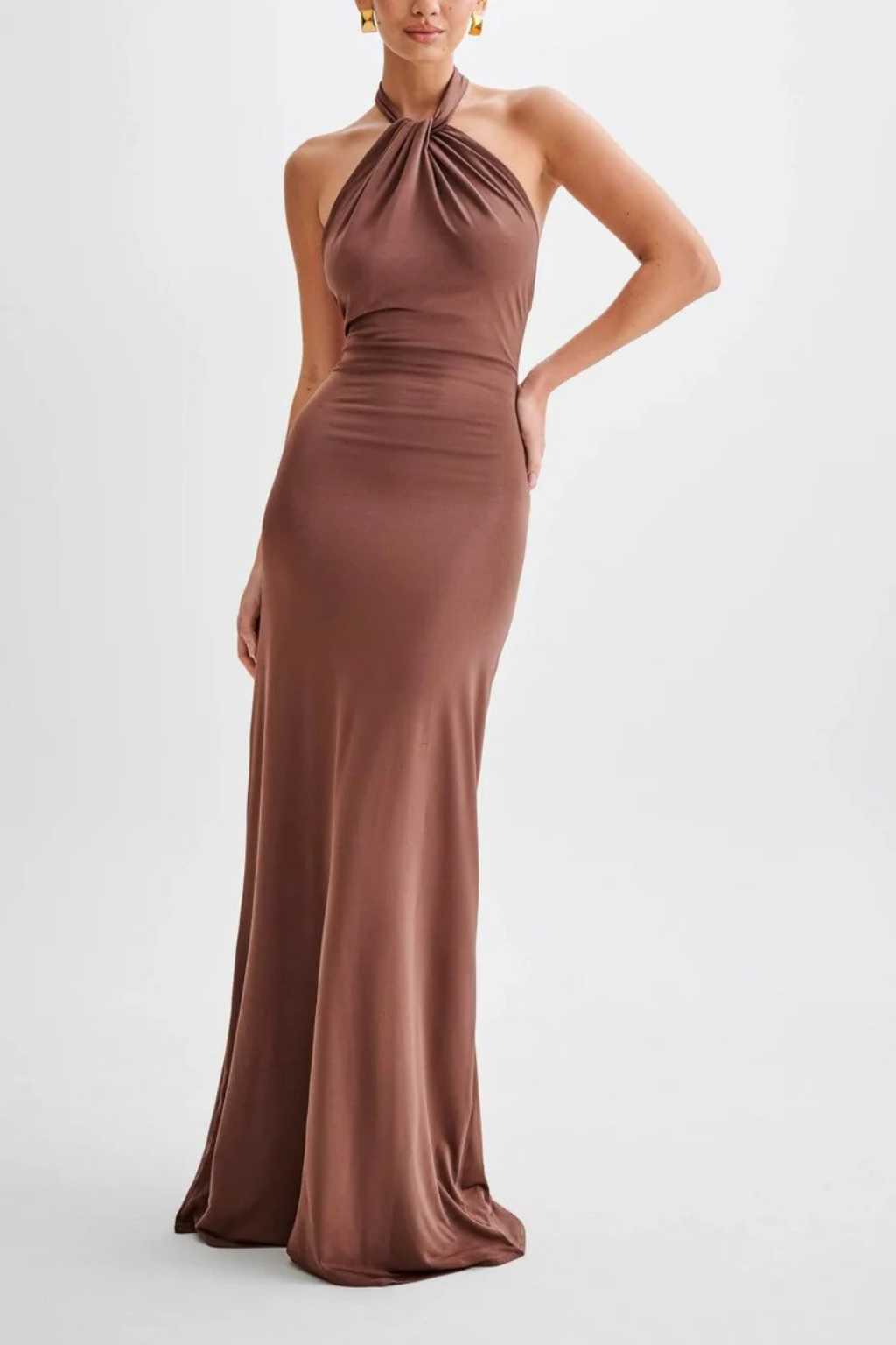 Robe de Soirée Maxi Bodycon | Design Halter Dos Ouvert