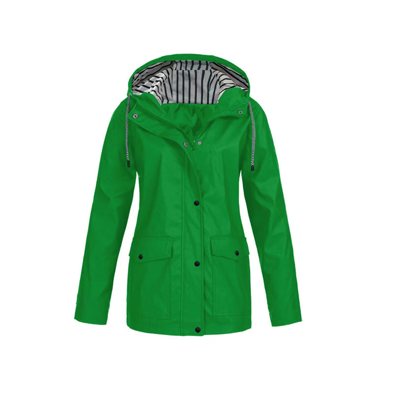 Manteau de Pluie Femme | Capuche Ajustable et Confort Décontracté