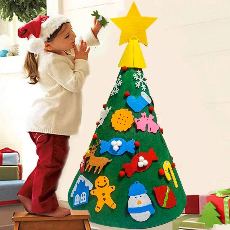 Ornement de Noël Père Noël | Décoration Festive en Feutre 3D