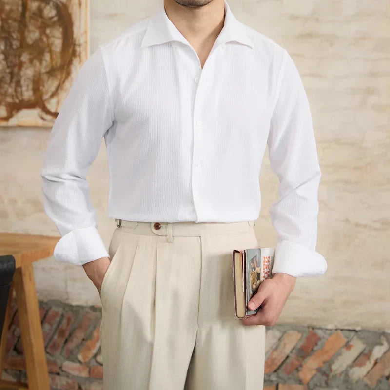 Chemise Ajustée Micro-Carreaux Distinguée | Élégance Classique et Confort Contemporain