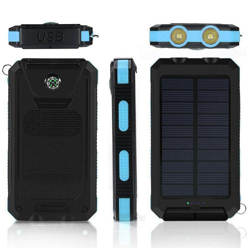 Batterie Solaire Haute Capacité | Chargeur Étanche 20000mAh avec LED