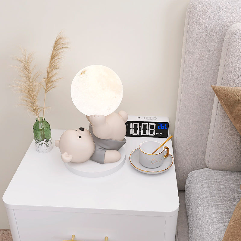 Lampe Ourson en Forme de Lune | Veilleuse Apaisante et Décorative