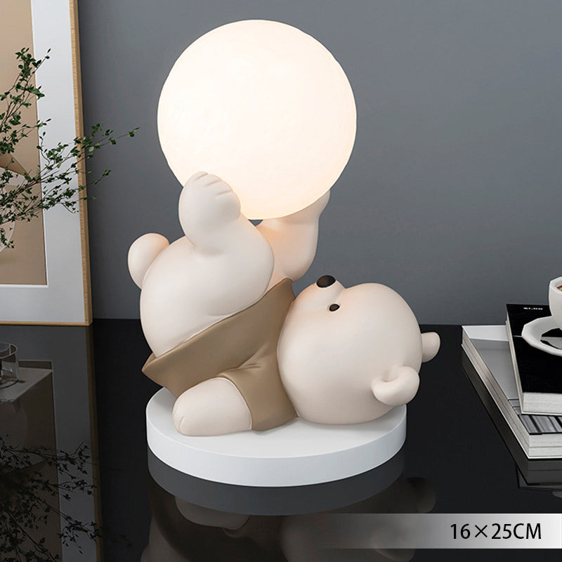 Lampe Ourson en Forme de Lune | Veilleuse Apaisante et Décorative