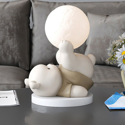 Lampe Ourson en Forme de Lune | Veilleuse Apaisante et Décorative